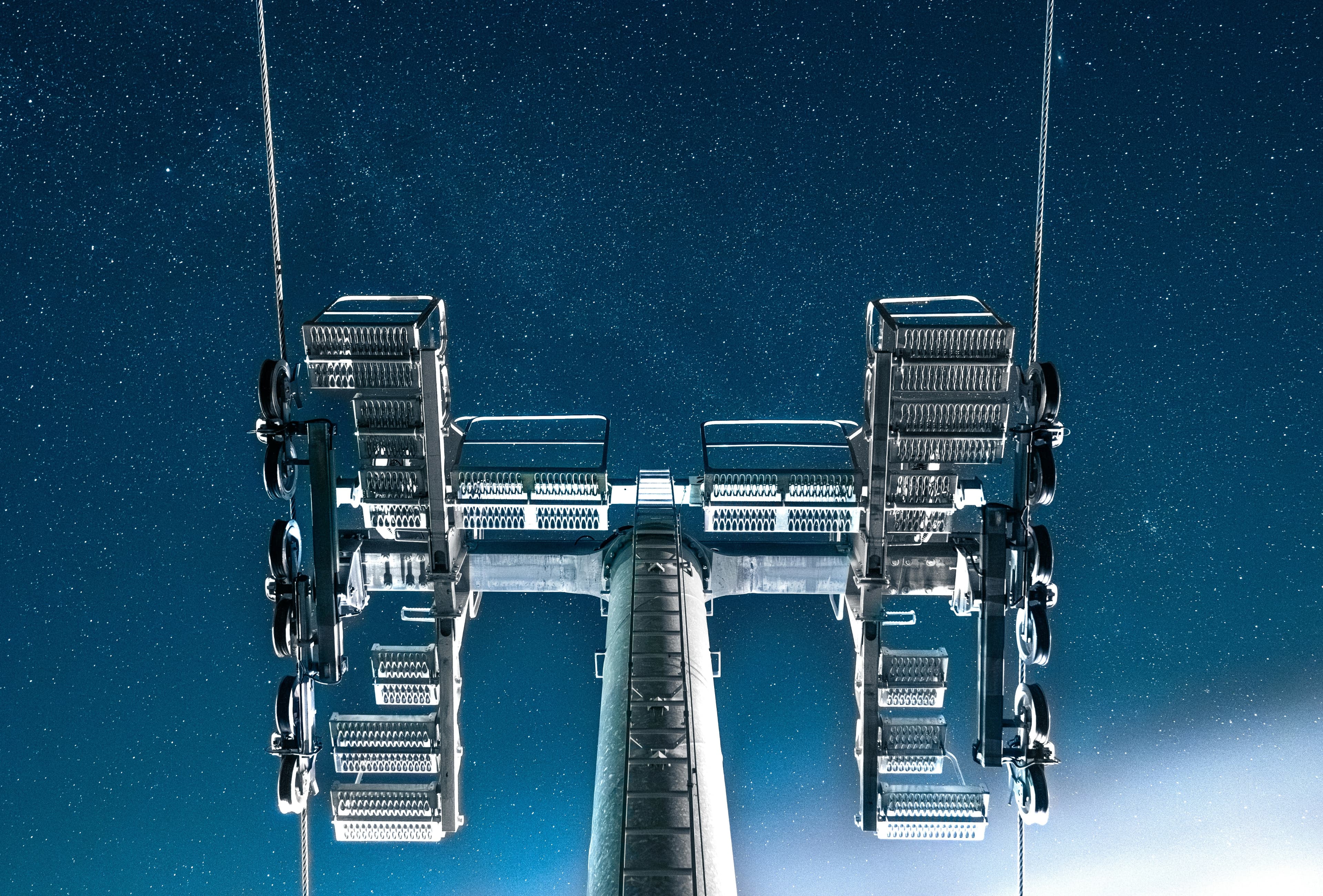 Space station orbiting Earth